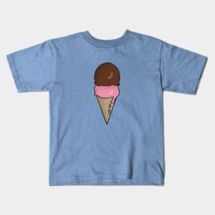 Chocolate and Strawberry Ice Cream Kids T-Shirt